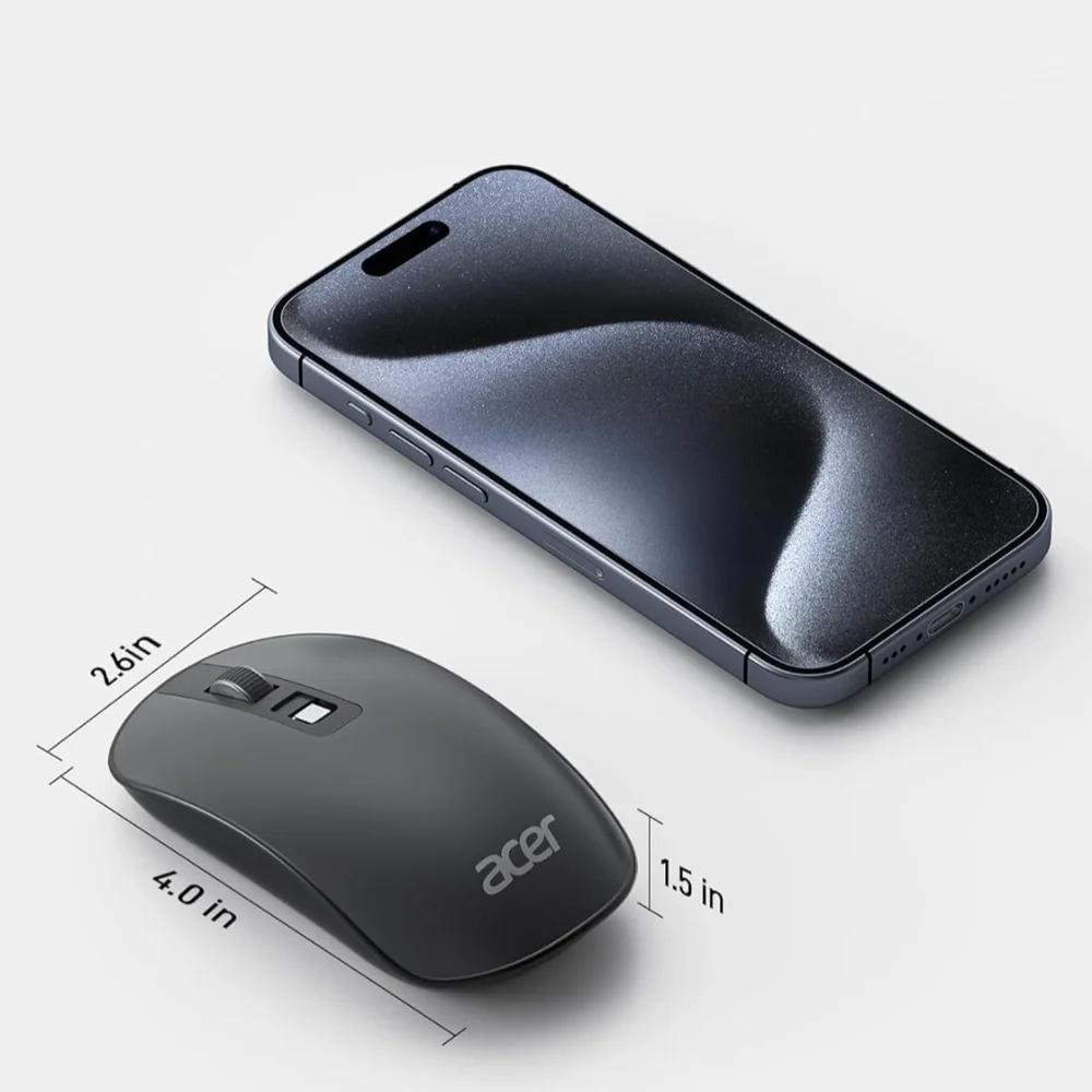 Acer Wireless Mouse, 2.4G Slim Portable Computer Mouse with USB Receiver